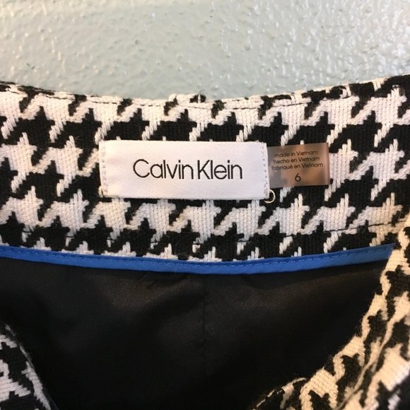 NWOT Calvin Klein Houndstooth Pencil Skirt - Picture 6 of 9